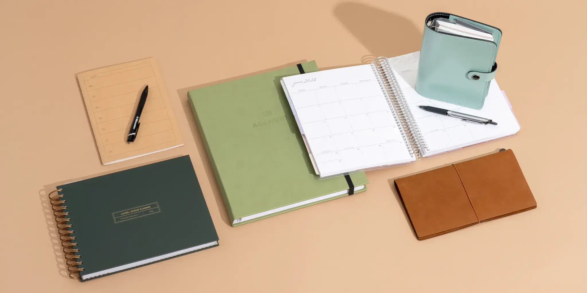 An open notebook with a quarterly plan written across two pages